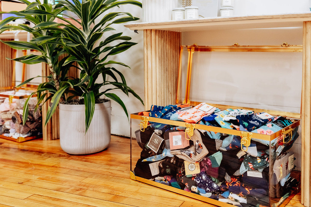 The sock trunk at the Dew Collective studio
