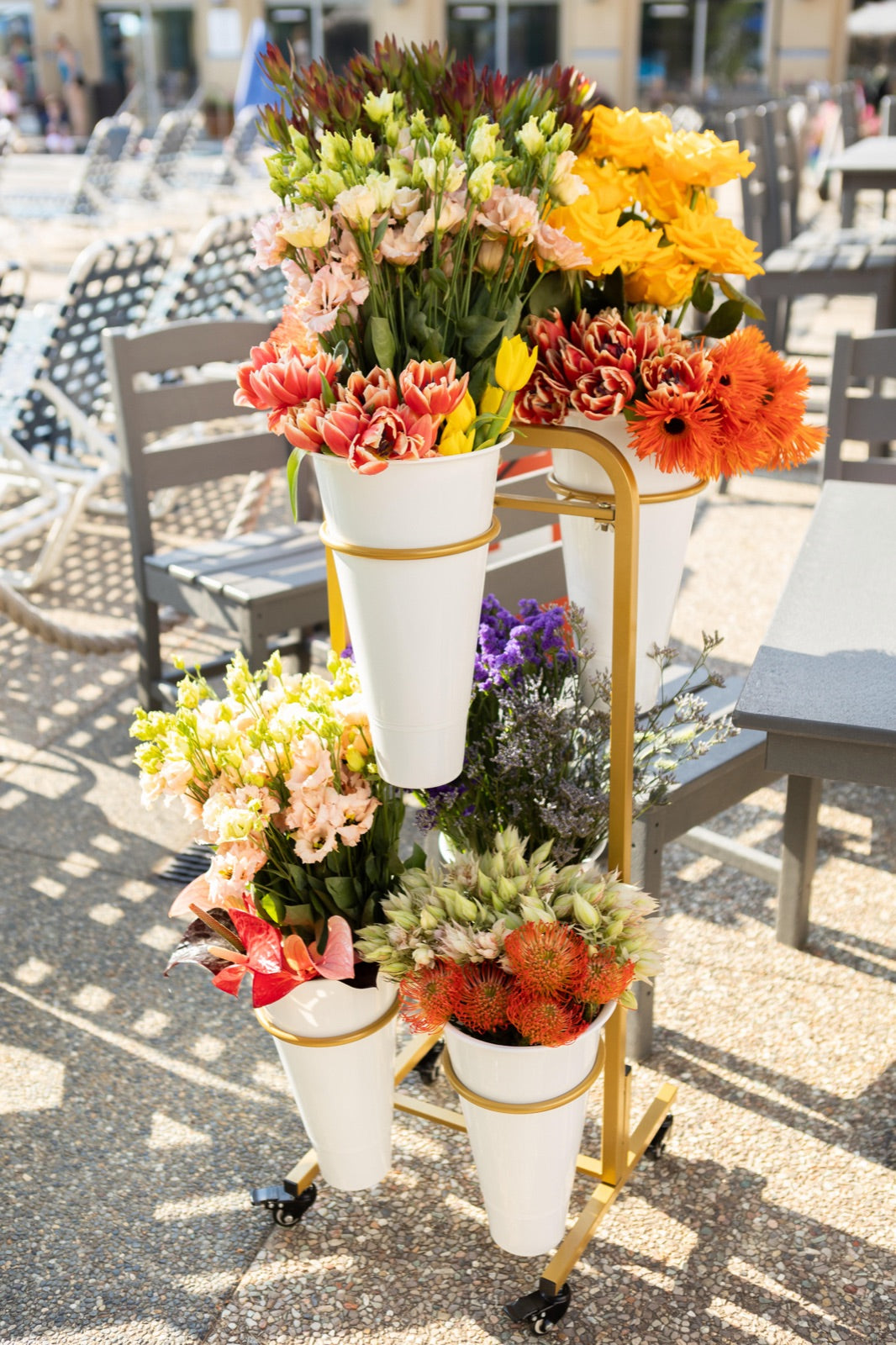 Guests build their own bouquets