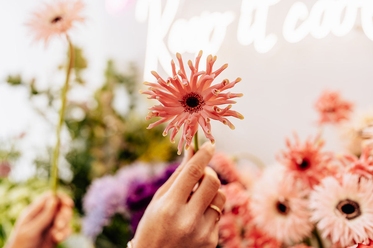 Guests build their own bouquets